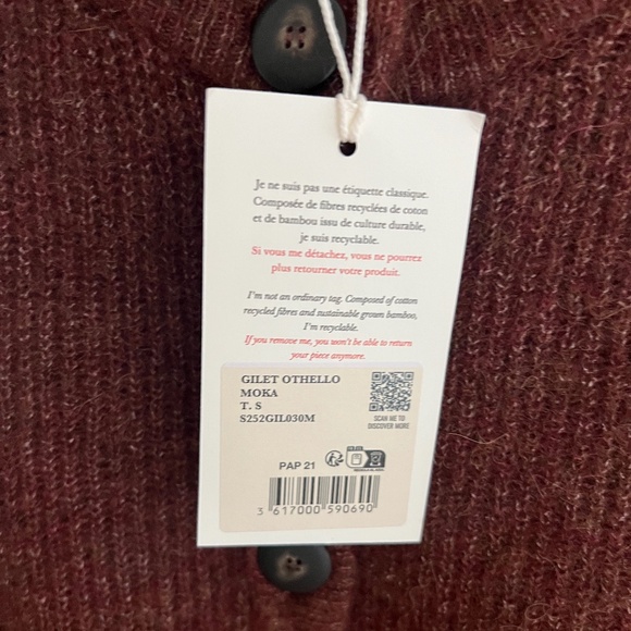 Sezane Othello Cardigan NEW size S - Picture 5 of 6